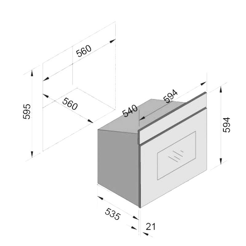 ho-9903w - תנור בילד אין 60 ס״מ דיגיטלי