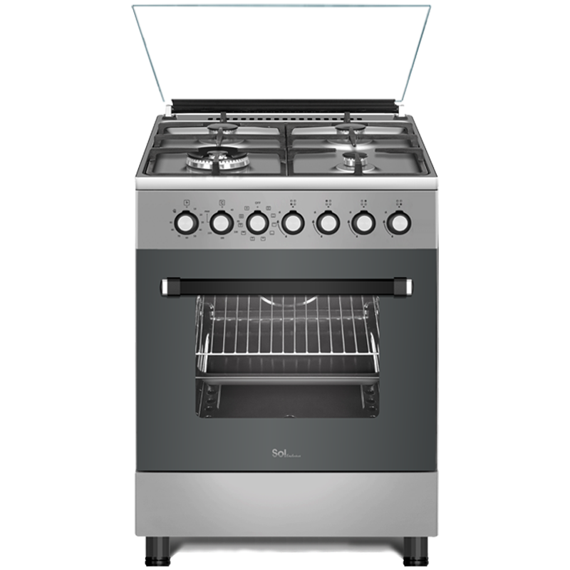 gsx66-mft - תנור משולב כיריים גז 60 ס״מ נירוסטה