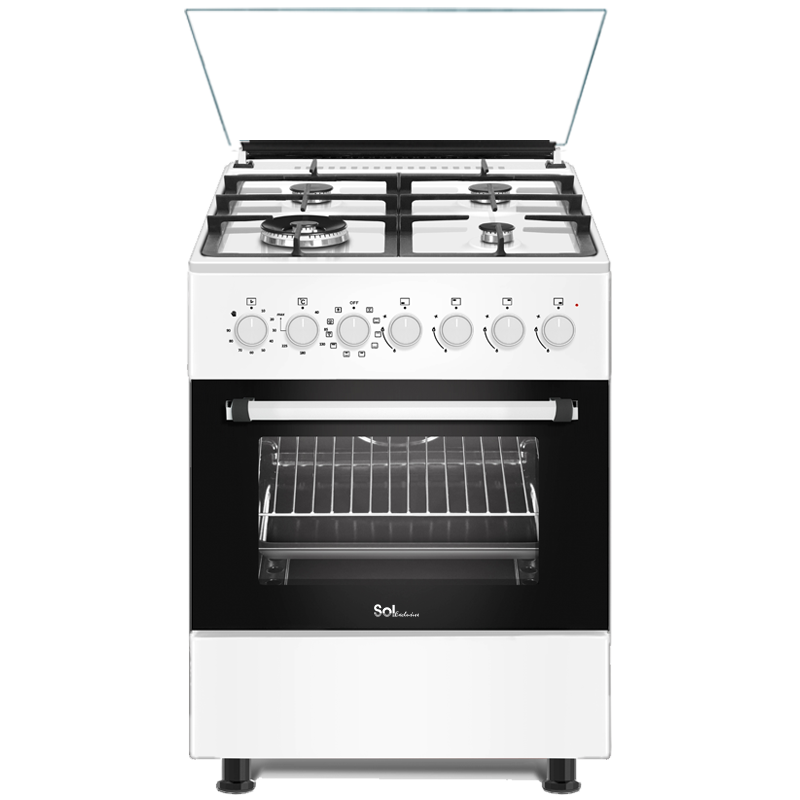 trw66mft - תנור משולב כיריים גז 60 ס״מ לבן
