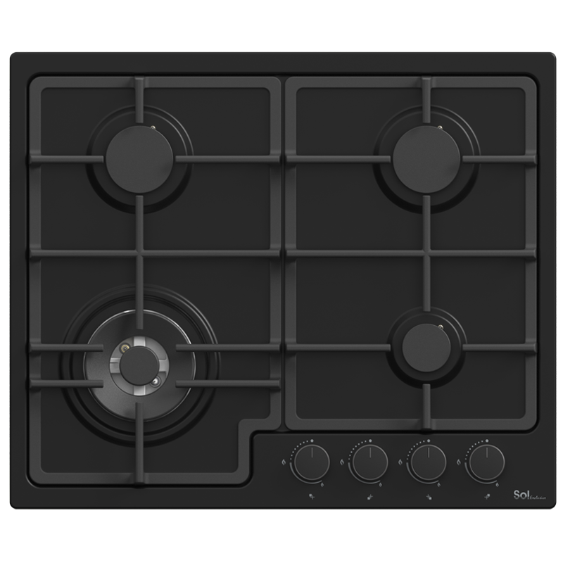 gm6bw-586 - כיריים 4 להבות שחור מט 60 ס״מ