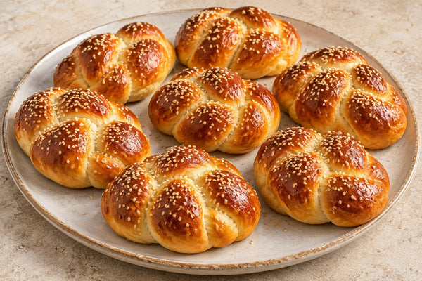חלות אישיות על אבן שמוט — לישה במיקסר 8 ליטר