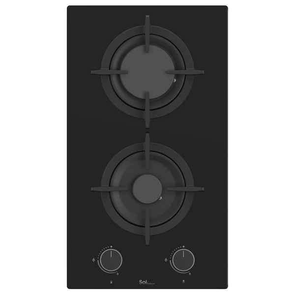 כיריים דומינו זכוכית שחורה SOL F3GBCE-633