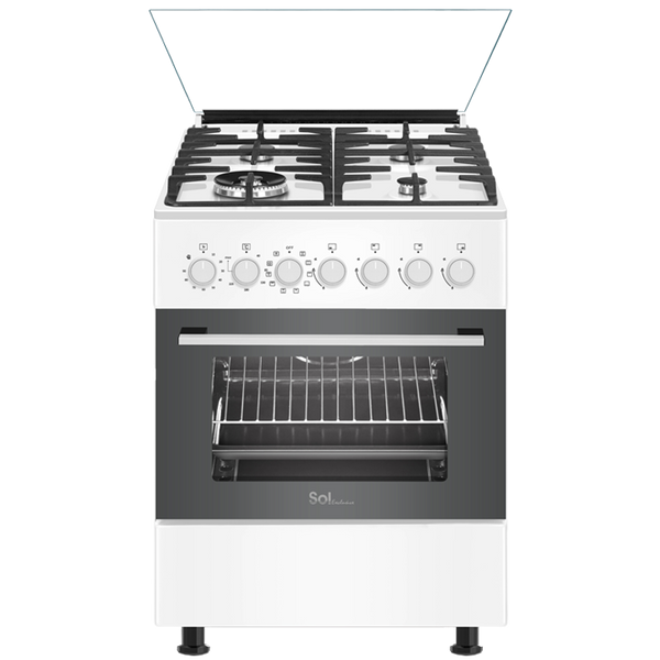תנור משולב כיריים גז 60 ס״מ לבן SOL SLW66-MFT