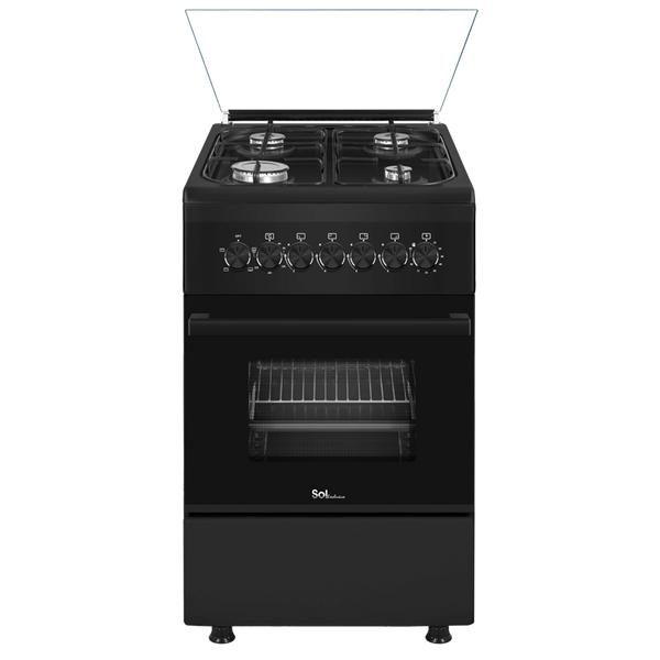 תנור משולב כיריים גז 50 ס״מ שחור SOL SLB56SF