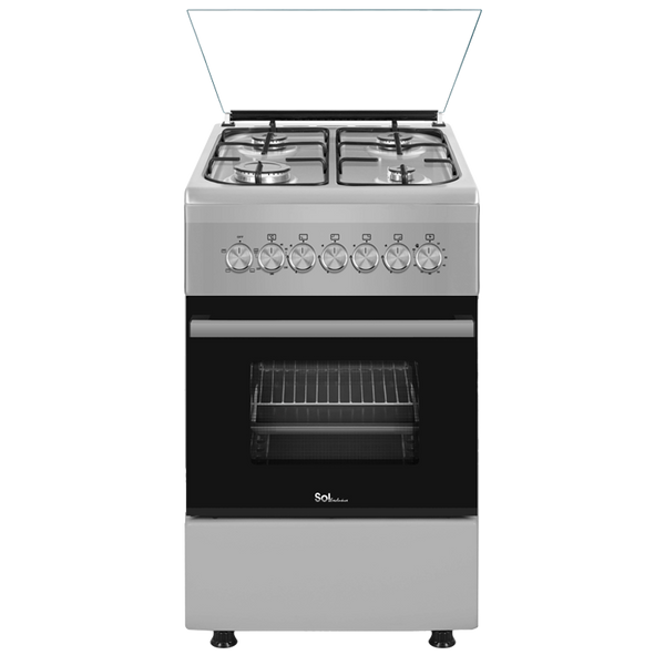 תנור משולב כיריים גז 50 ס״מ נירוסטה SOL SLX56SF