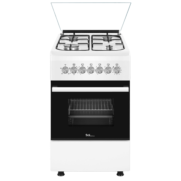 תנור משולב כיריים גז 50 ס״מ לבן SOL SLW56SF