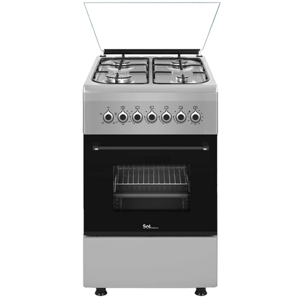 תנור משולב כיריים גז 50 ס״מ נירוסטה SOL GSX56SF