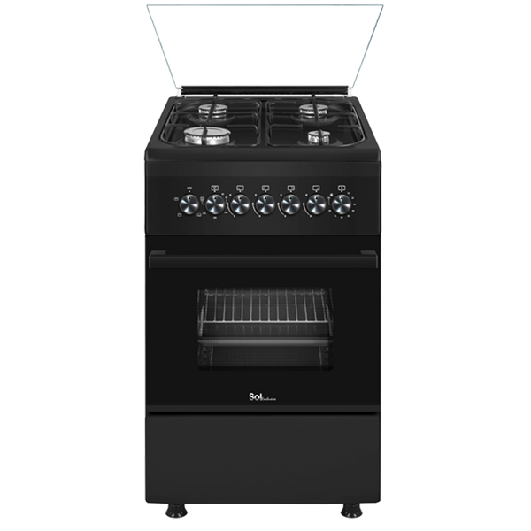 תנור משולב כיריים גז 50 ס״מ שחור SOL TRB56SF