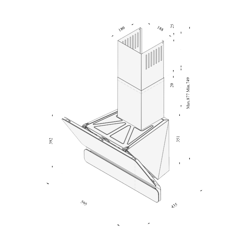 TORENO-GR-3523 - קולט אדים זכוכית TORENO
